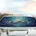Pink White Lotus Flowers Glowing Orbs Reflective Water Scene Car Sunshade - 5