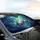 Pink White Lotus Flowers Glowing Orbs Reflective Water Scene Car Sunshade - 6