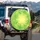 Luminous Green Yellow Gradient Abstract Shapes - Vehicle Accessory Gift Spare Tire Cover - 3