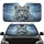 Majestic Snow Leopard Electric Blue Eyes Icy Mountains Mist - Wildlife Lover Gift Car Sunshade - 1