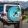 Leaping Orca Whales Tropical Ocean Waves Palm Hibiscus - Wildlife Lover Gift Spare Tire Cover - 3