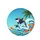 Leaping Orca Whales Tropical Ocean Waves Palm Hibiscus - Wildlife Lover Gift Spare Tire Cover - 4