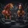 Three Realistic Horses Red Bow Sound Waves - Equestrian Decor Gift Spare Tire Cover - 6