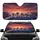 White Standard Poodles Resting on Sleek Dark Blue Vehicle Sunset Mountains - Poodle Lover Gift Car Sunshade - 1