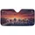White Standard Poodles Resting on Sleek Dark Blue Vehicle Sunset Mountains - Poodle Lover Gift Car Sunshade - 3