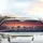 White Standard Poodles Resting on Sleek Dark Blue Vehicle Sunset Mountains - Poodle Lover Gift Car Sunshade - 5