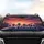 White Standard Poodles Resting on Sleek Dark Blue Vehicle Sunset Mountains - Poodle Lover Gift Car Sunshade - 4