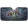 Purple Golden Iris Dewdrop Flowers Swirling Sky - Nature Lover Gift Car Sunshade - 3