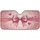 Pink Ribbon Bow Floating Hearts Glitter - Daily Driving Accessory Car Sunshade - 3