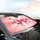 Pink Ribbon Bow Floating Hearts Glitter - Daily Driving Accessory Car Sunshade - 6
