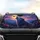 Howling Wolf Golden Moon, Fantasy Flowers, Mountain Landscape - Wildlife Lover Gift Car Sunshade - 4