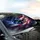 Powerful Fierce Blue Eyes Dynamic American Flag Swirls - Independence Day Gift Car Sunshade - 6