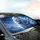 Majestic White Lion Glowing Mane Cosmic Twilight Nebula Sky - Fantasy Lover Gift Car Sunshade - 6
