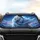 Majestic White Lion Glowing Mane Cosmic Twilight Nebula Sky - Fantasy Lover Gift Car Sunshade - 4