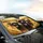 Black Labrador Dogs Golden Hour Landscape - Outdoor Adventure Dog Lover Gift Car Sunshade - 6