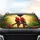 Scarlet Macaw Parrots Tropical Branch Hibiscus Flowers Sun-Drenched - Wildlife Lover Gift Car Sunshade - 4
