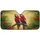 Scarlet Macaw Parrots Tropical Branch Hibiscus Flowers Sun-Drenched - Wildlife Lover Gift Car Sunshade - 3