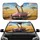 Panicked & Spectacled Giraffes Driving Convertible Car Savanna - Wildlife Lover Gift Car Sunshade - 1