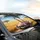 Panicked & Spectacled Giraffes Driving Convertible Car Savanna - Wildlife Lover Gift Car Sunshade - 6