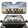 Six Smiling Pit Bull Terriers Outdoor Sun-Kissed Grass Sky - Dog Lover Gift Car Sunshade - 1