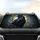 Black Raven Swirling Botanical Orange Gold Teal Flowers - Nature Lover Gift for Bird Lover Car Sunshade - 4