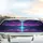 Neon Cyan Beam Cosmic Night Sky Reflective Lake Mountain Forest - Space Lover Travel Essentials Car Sunshade - 5