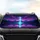 Neon Cyan Beam Cosmic Night Sky Reflective Lake Mountain Forest - Space Lover Travel Essentials Car Sunshade - 4