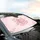 Delicate Pink Blush Cherry Blossom Daisy Flowers Leafy Bloom Car Sunshade - 6