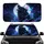 Black Wolf Neon Streaks Luminous Moon - Night Drive Gift Car Sunshade - 1
