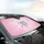 Brilliant Cut Princess Marquise Diamonds Pink Surface Car Sunshade - 6