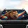 Lion's Head Profile Cosmic Galaxy Planets Ringed - Space Lover Wildlife Enthusiast Gift Car Sunshade - 4