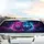Majestic Electric Pink Lion Cub Electric Blue Wolf Duo - Deep Space Wildlife Gift Car Sunshade - 5