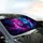 Majestic Electric Pink Lion Cub Electric Blue Wolf Duo - Deep Space Wildlife Gift Car Sunshade - 6