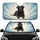 Black Labrador Retriever Dog Lying White Hearts Stars Gradient Sky - Wildlife Lover Gift Car Sunshade - 1