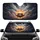 Majestic White Eastern Dragon Ornate Cauldron Flames Cosmic Clouds - Fantasy Lover Gift Car Sunshade - 1