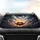 Majestic White Eastern Dragon Ornate Cauldron Flames Cosmic Clouds - Fantasy Lover Gift Car Sunshade - 4