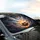Majestic White Eastern Dragon Ornate Cauldron Flames Cosmic Clouds - Fantasy Lover Gift Car Sunshade - 6