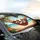 Shih Tzu Puppies Hammock Tropical Flowers Beach Ocean - Dog Lover Gift Car Sunshade - 6