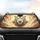 White Lion Golden Filigree Aqua Eyes - Enchanted Realm Decor Gift Car Sunshade - 4