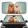Fluffy Pomeranian Dog Couple Side-by-Side Warm Wood - Gift for Dog Lovers Car Sunshade - 1