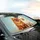 Fluffy Pomeranian Dog Couple Side-by-Side Warm Wood - Gift for Dog Lovers Car Sunshade - 6