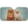 Fluffy Pomeranian Dog Couple Side-by-Side Warm Wood - Gift for Dog Lovers Car Sunshade - 3
