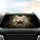 Majestic Roaring White Lion Head Gold Accents - Powerful Wildlife Car Accessory Car Sunshade - 4