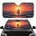 Silhouetted Sailboat Setting Sun Over Pixelated Ocean - Decor Gift for Ocean Lover Car Sunshade - 1