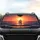 Silhouetted Sailboat Setting Sun Over Pixelated Ocean - Decor Gift for Ocean Lover Car Sunshade - 4