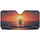 Silhouetted Sailboat Setting Sun Over Pixelated Ocean - Decor Gift for Ocean Lover Car Sunshade - 3