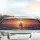 Silhouetted Sailboat Setting Sun Over Pixelated Ocean - Decor Gift for Ocean Lover Car Sunshade - 5