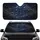 Dark Metallic Blue Triangular Polygonal Facets Golden Glowing Lines Car Sunshade - 1