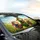 Three Goofy Sheep Colorful Rainbow Scarf Wildflower Meadow - Animal Lover Gift Car Sunshade - 6