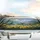 Ruby Hummingbird Orchid Mountain Landscape - Wildlife Lover Gift Car Sunshade - 5